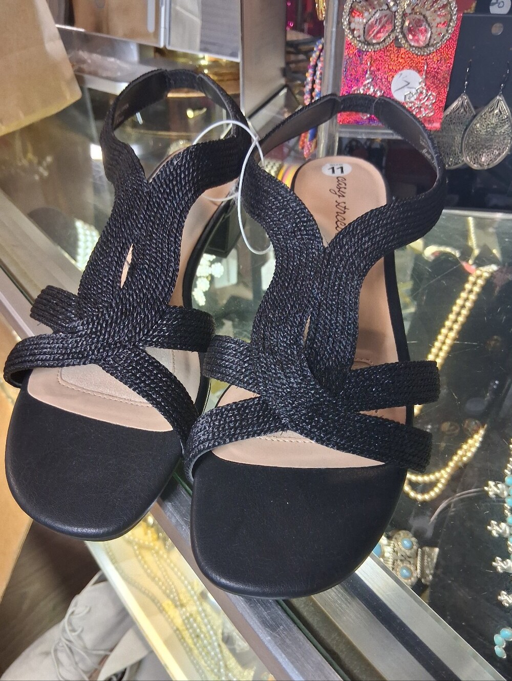 Easy Street Festival Block Heel Sandal.  Sz 11 WIDE.  NWTs